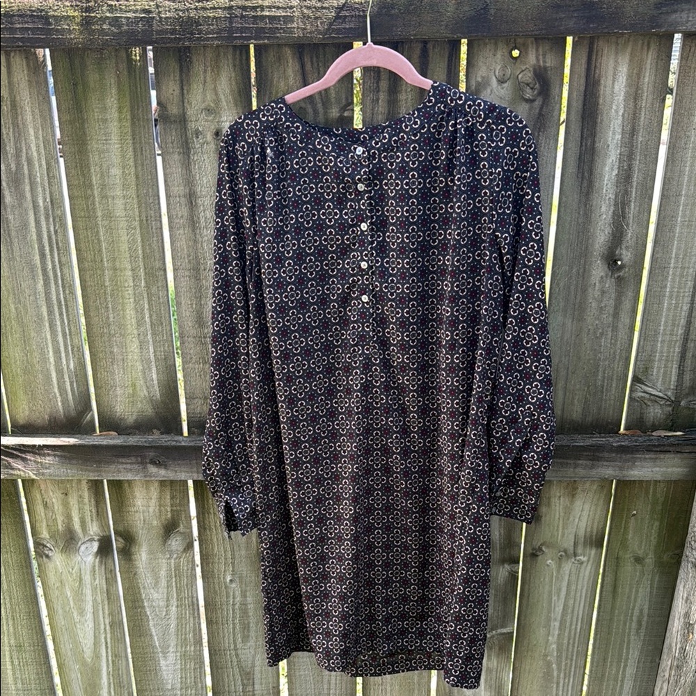 Loft Elegant Black Patterned Dress